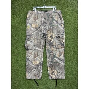Vintage Realtree Camo Pants Mens XL Cargo Hunting Adjustable Waist USA Made Work